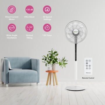 Rohnson R-8650 Ανεμιστήρας Ορθοστάτης 33W Διαμέτρου 35.5cm με Τηλεχειριστήριο